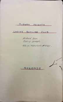 Auburn Heights Ladies' Bowling Club Records