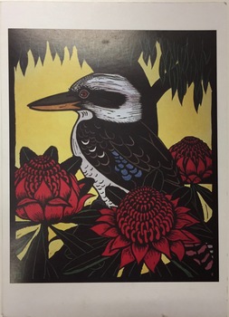 Kookaburra and Waratah (greeting card)