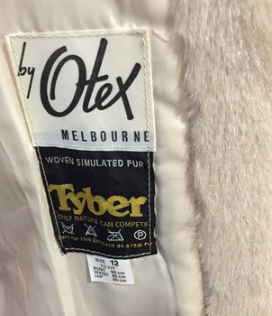Pale Brown Simulated Fur Coat
