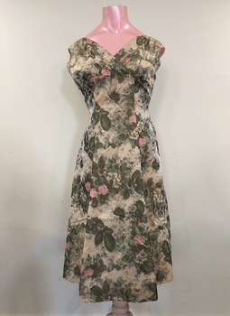 Floral Print Day Dress, 1950s