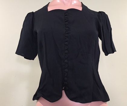 Black Crepe Bodice, 1940s