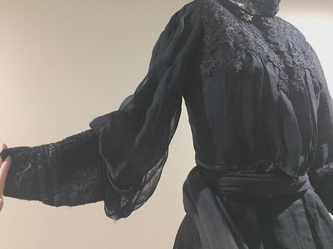 Black Lace Evening Dress, circa 1907