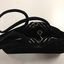 Black calf skin and chrome evening bag