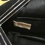 Black calf skin and chrome evening bag