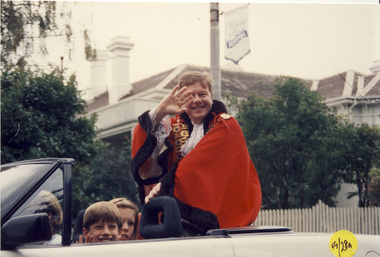 Photograph, Cr Daryl Oldaker, Mayor of Kew, Kew Festival, 1992