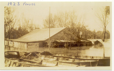 Photograph, Flooded Boat Shed in Kew, 1923
