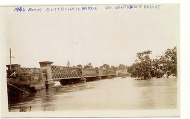 Photograph, Flooding of the Outer Circle Railway Bridge, 1934