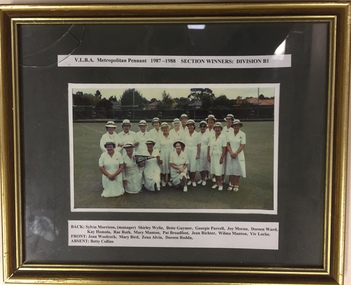 Kew Bowling Club VLBA Metropolitan Pennant Section Winners Division B1