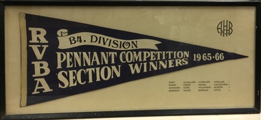 RVBA B4. Division Pennant Competition Section Winners 1965-66