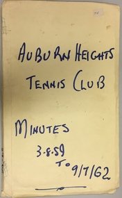 Auburn Heights Tennis Club Minutes 1959-62