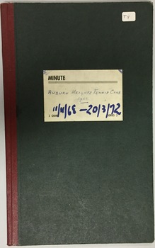 Auburn Heights Tennis Club Minute Book 1968-72