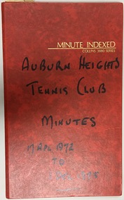 Auburn Heights Tennis Club Minute Book 1972-75