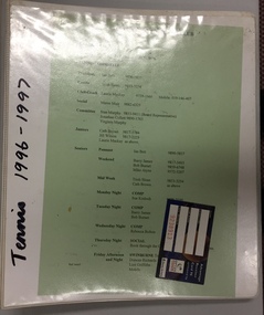 Auburn Heights Tennis Club Minute Book 1996-97