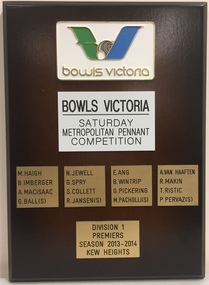 Kew Heights Sports Club Division 1 Premiers Season 2013-14