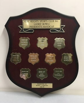 Kew Heights Sports Club Inc Ladies' Bowls President's Handicap 1998-2008