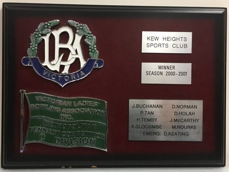 VLBA Metropolitan Pennant Competition C Division: Kew Heights Sports Club Winner Season 2000-2001
