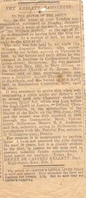 Newspaper - Newspaper Article, The Kellett Baronetcy, 1906, 1906