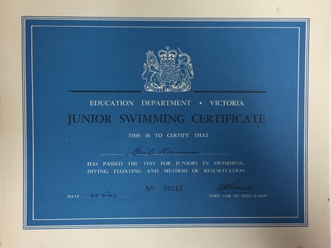 Awarded to Gail Norman 29/3/ 1963