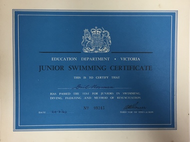 Awarded to Gail Norman 29/3/ 1963