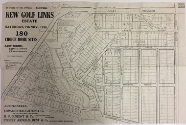 Plan of the Kew Golf Links Estate