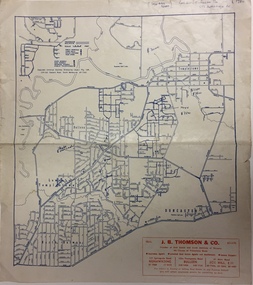 Undated printed map used by JB Thomson & Co to sell subdivision properties