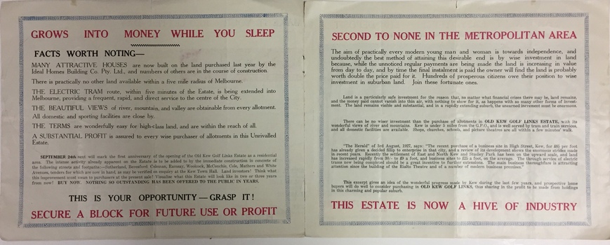 Old Kew Golf Links Estate (1927), pages 4&5