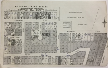 Plan - Subdivision Plan, Churchill Park Estate, Templestowe