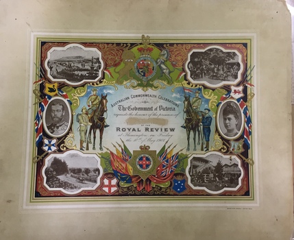 Invitation to Royal Review at Flemington, Friday 10 May 1901