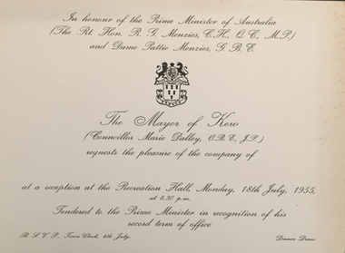 Reception in Honour of the Prime Minister of Australia