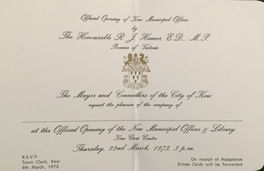 Official Opening of Kew Municipal Offices