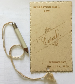 "Corelli", Recreation Hall, Kew, 1909