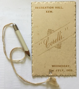 "Corelli", Recreation Hall, Kew, 1909