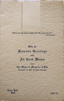 Seasons Greeting, City of Kew, 1934-35