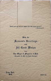 Seasons Greeting, City of Kew, 1934-35