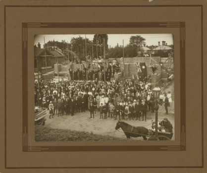Laying the foundation stone of the Kew Baptist Church
