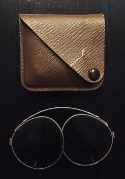 Sunglasses and leather case