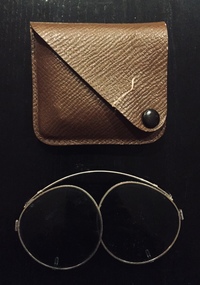 Sunglasses and leather case