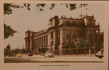 Postcard, Nucolorview Productions, Parliament House, Melbourne, 1920-1935