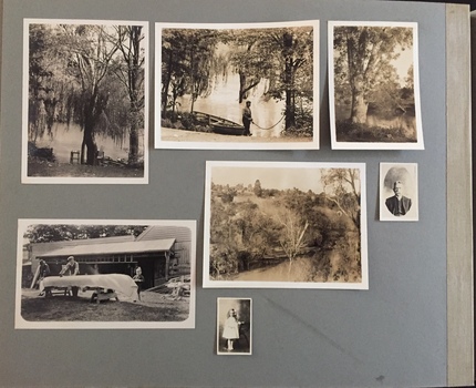 Photograph album - page 10 - [Untitled but Yarra River at Kew and family portraits]