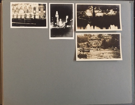 Photograph album - page 23 - [Untitled but Coronation (?) lights Melbourne / Kew Canoe Carnival]
