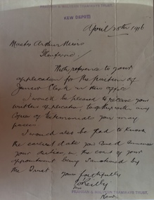 Letter: Prahran & Malvern Tramways Trust
