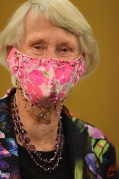 Accessory: Decorated Covid-19 Masks - Jan Walker wearing her winning mask
