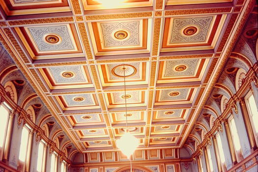 Coffered Ceiling of the State Ballroom: Government House Victoria