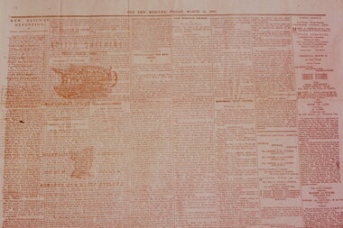 Slide - Newspaper, The Kew Mercury, 1888