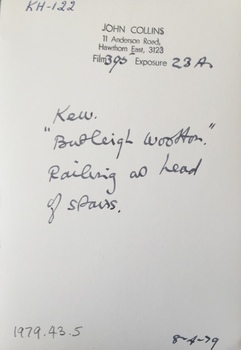 Verso: 'Butleigh Wooton', 867 Glenferrie Road