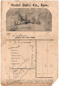 Invoice: Model Dairy Co., Kew