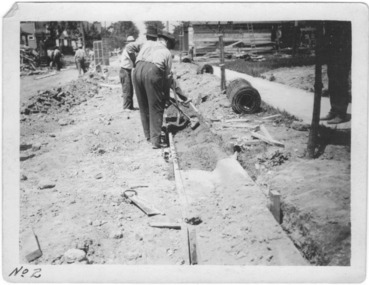 Instructional photograph: using concrete in street kerbs
