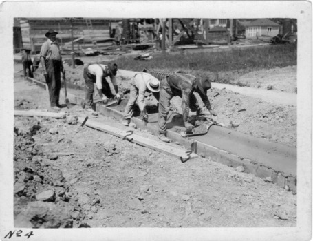 Instructional photograph: using concrete in street kerbs