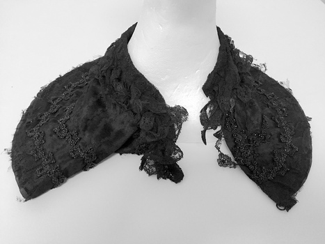 Black satin and lace capelet