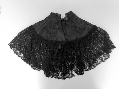 Black satin and lace capelet